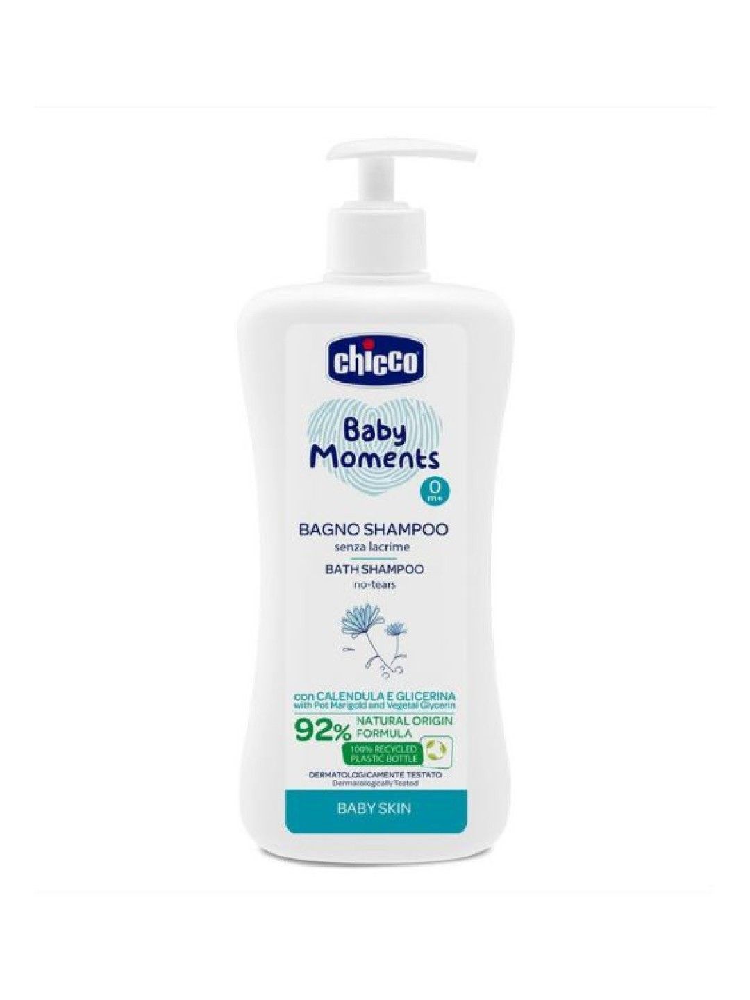 Chicco Baby Moments Body Bath and Shampoo 500ml (No Color- Image 1)