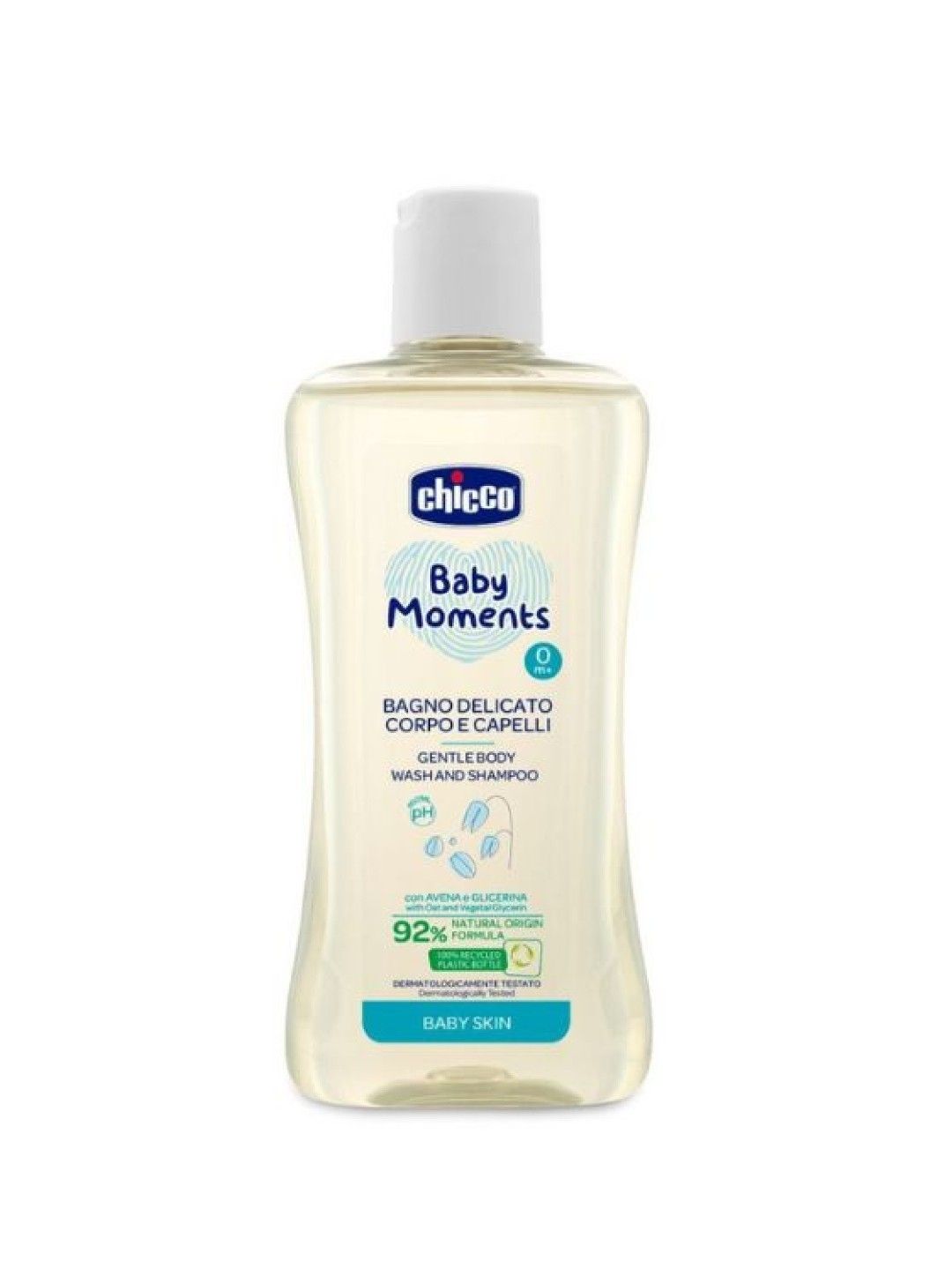 Chicco Newborn Gentle Body Wash and Shampoo 200ml (No Color- Image 1)