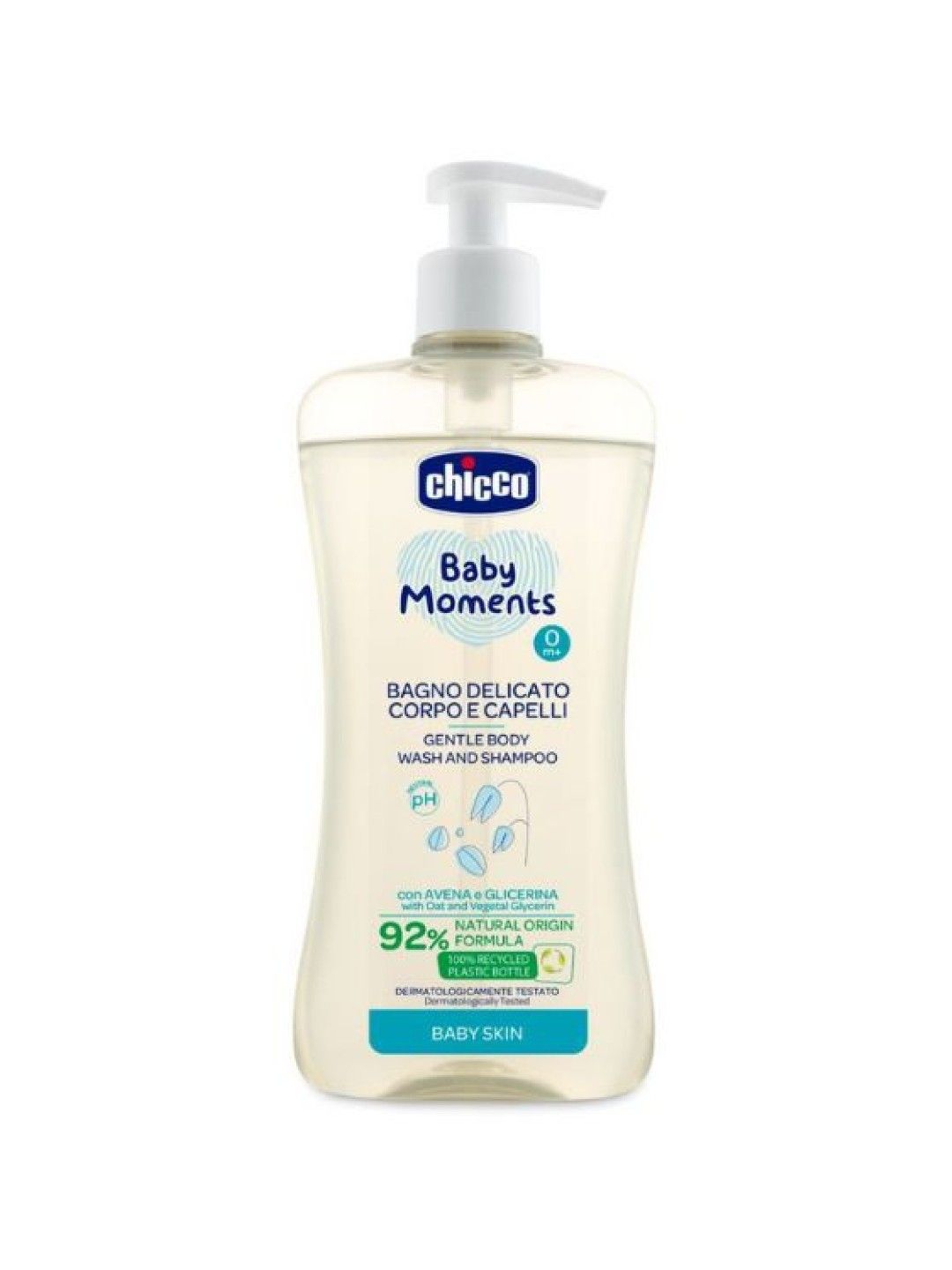 Chicco Newborn Gentle Body Wash and Shampoo 500ml (No Color- Image 1)