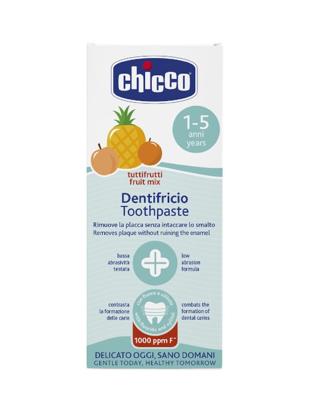 Chicco Kids Toothpaste with Flouride - Fruit Mix Flavour (1-5yrs) (No Color- Image 2)