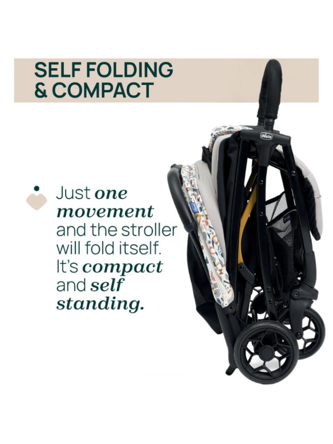 Chicco Glee Baby Stroller - Joking Beige (No Color- Image 3)
