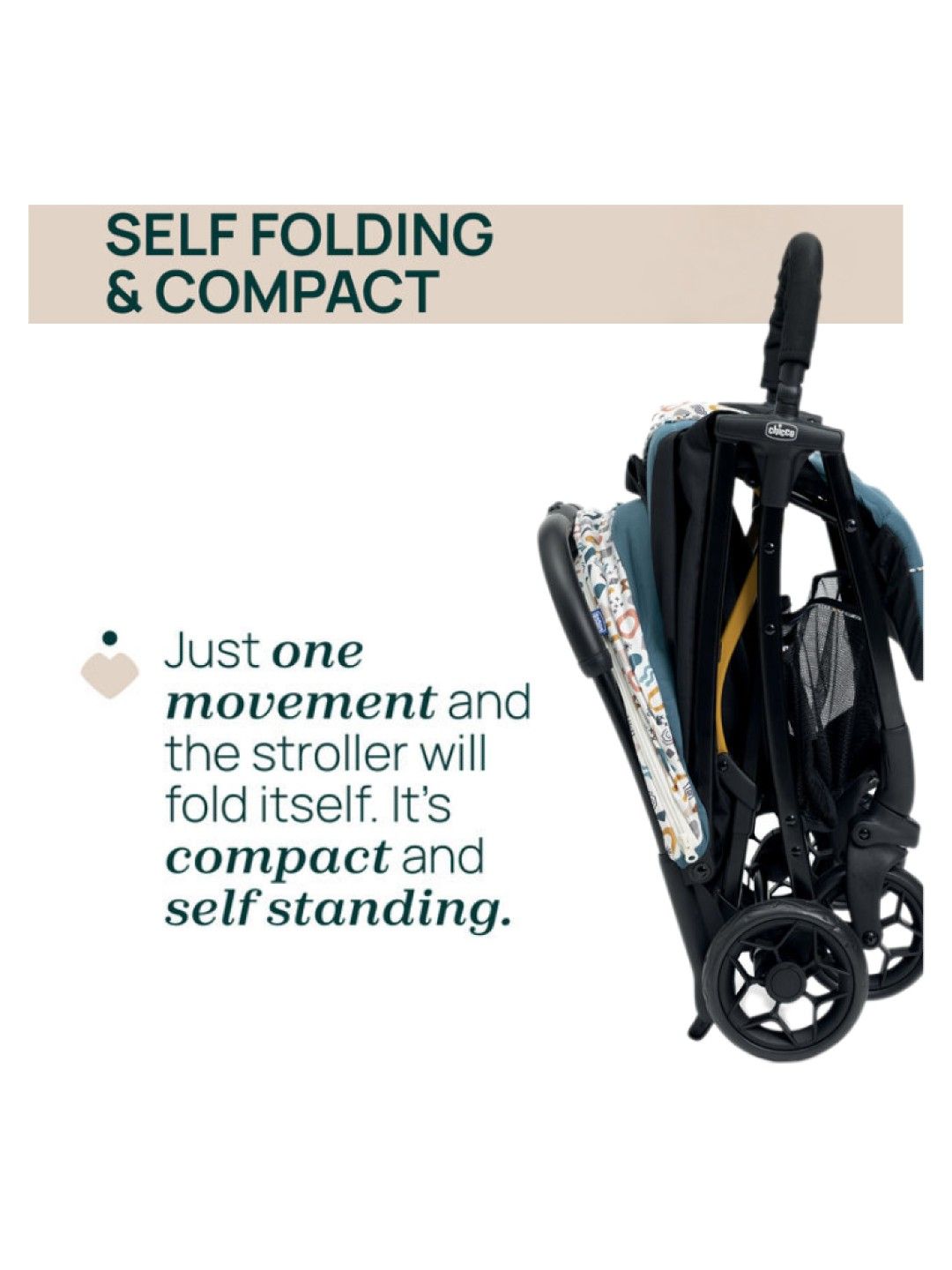 Chicco Glee Baby Stroller - Joyful Teal (No Color- Image 2)