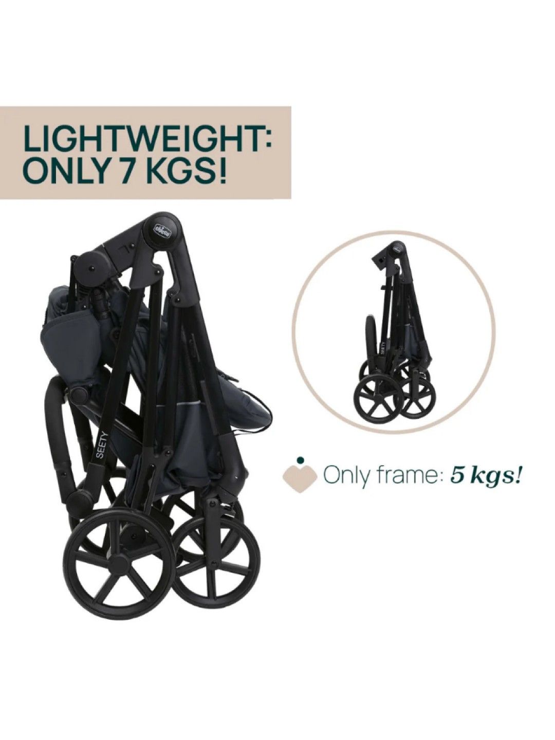 Chicco Seety Stroller - Boston Grey (No Color- Image 3)
