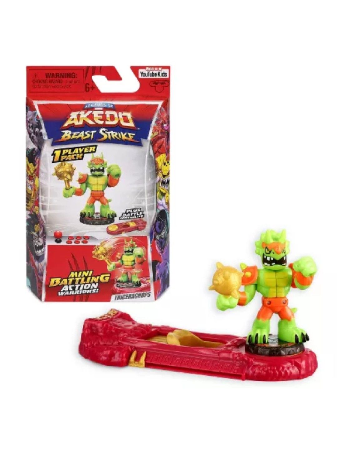 Legends of Akedo Beast Strike 1 Player Pack Plus Battle Controller – Tricerachops