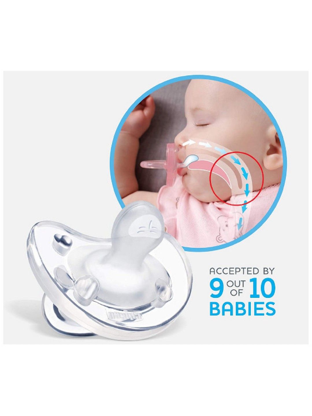 Chicco Physio Soft Silicone Soother (6-16months) (White- Image 4)