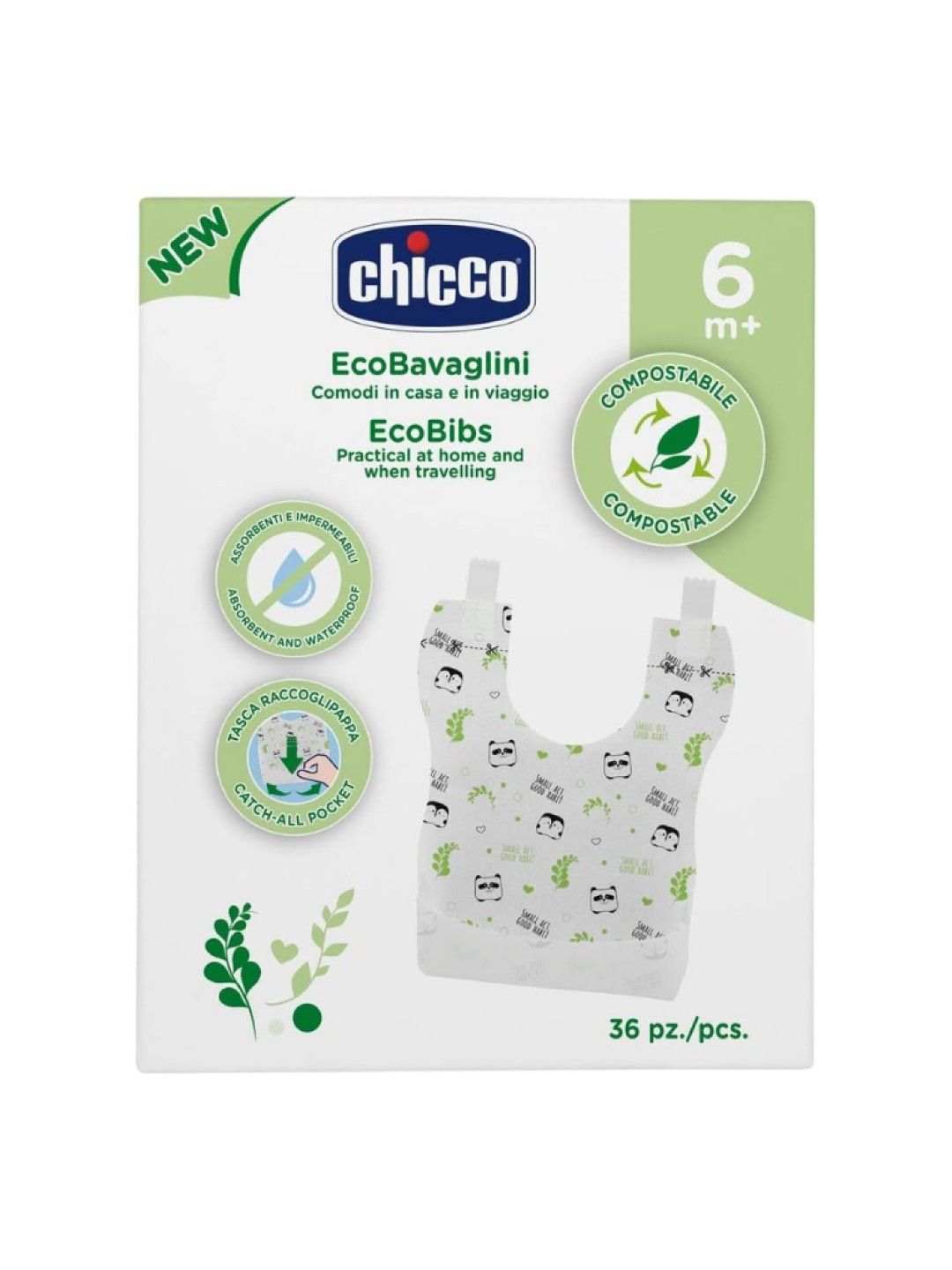 Chicco Disposable Compostable Bibs (36 pcs) (No Color- Image 2)