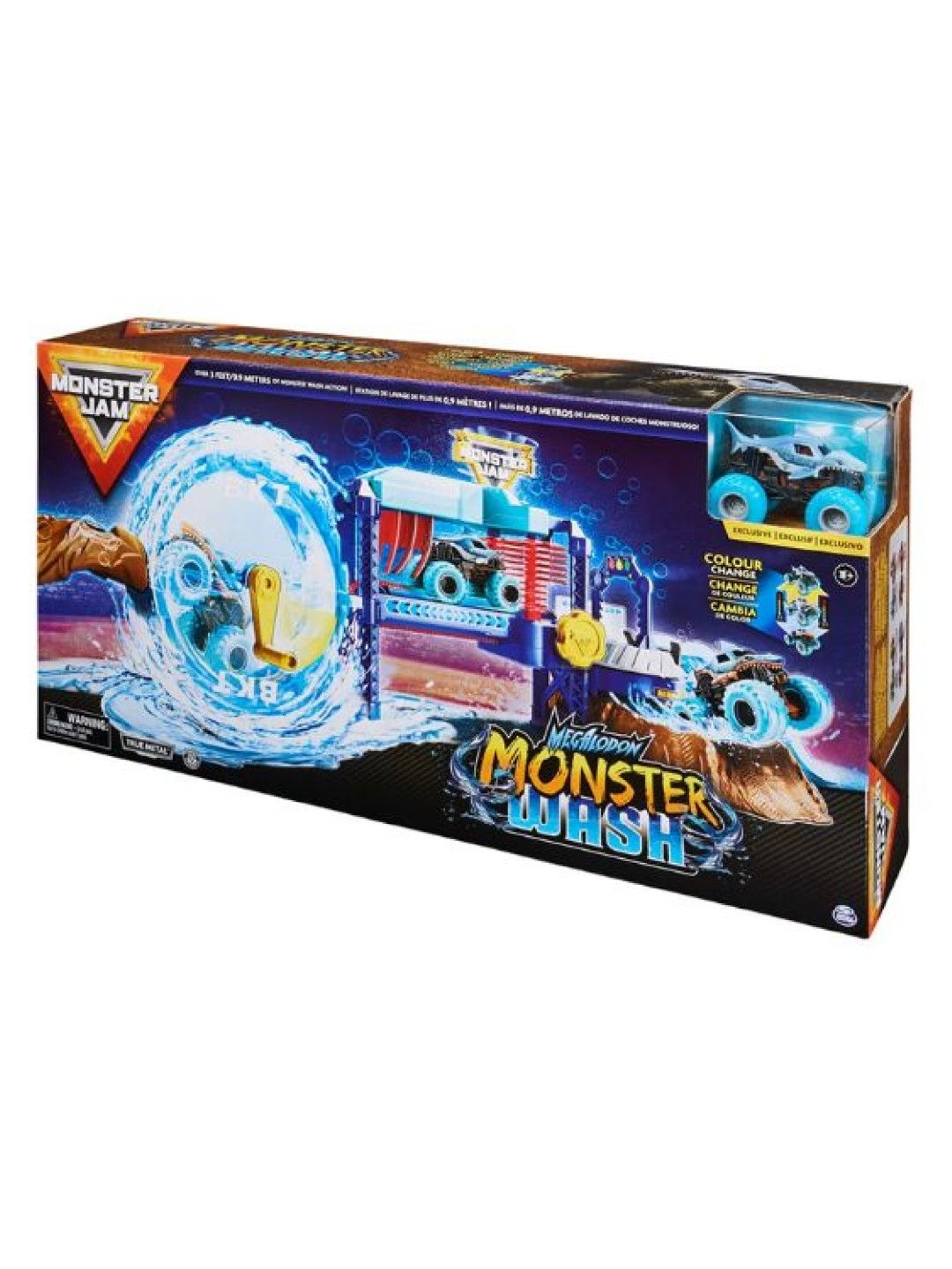 Monster Jam Official Megalodon Monster Wash - Car Wash Playset (No Color- Image 4)