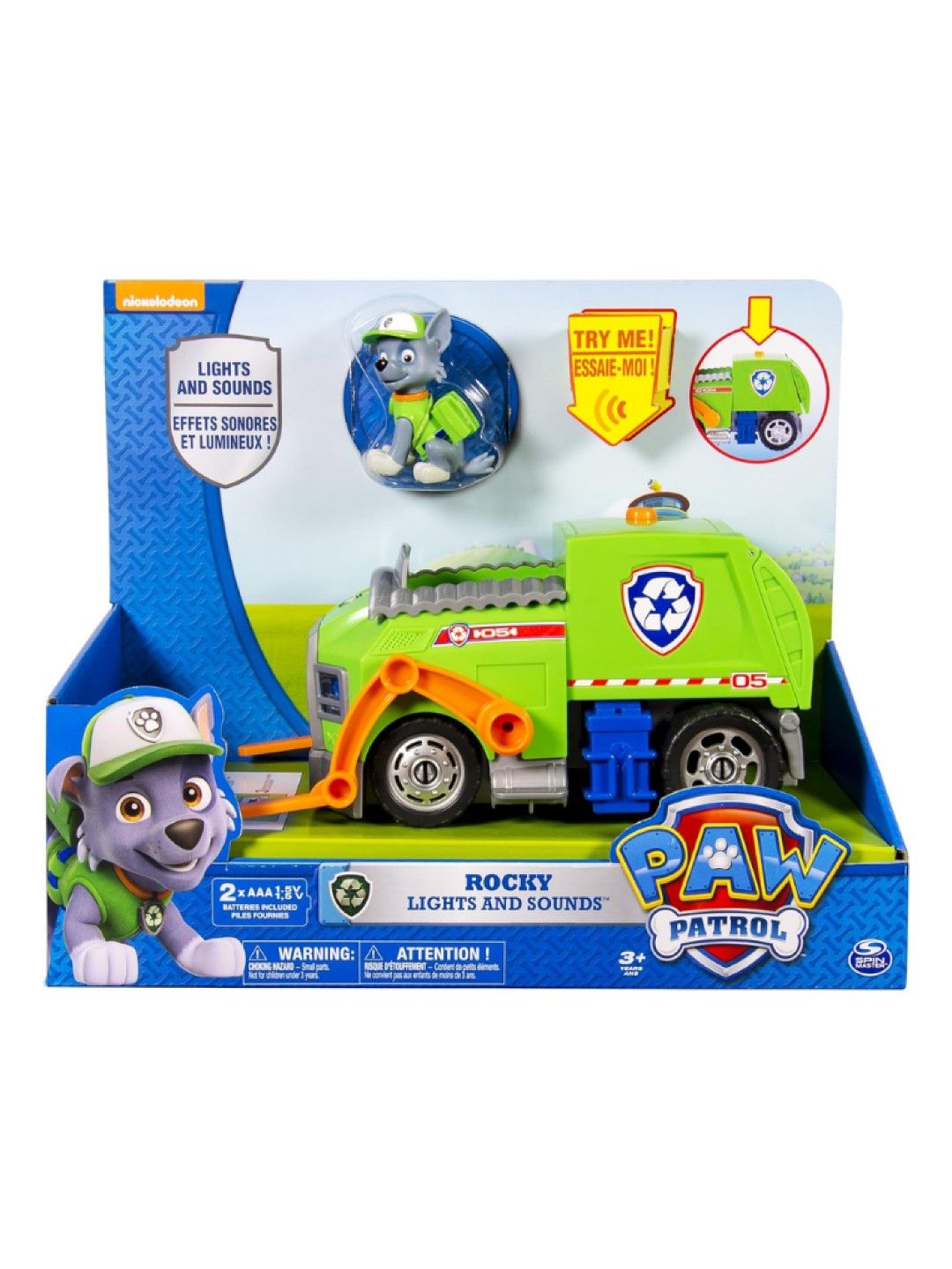 Paw Patrol Rocky’s  Crush N’ Roll Recycling Truck Vehicle (No Color- Image 4)