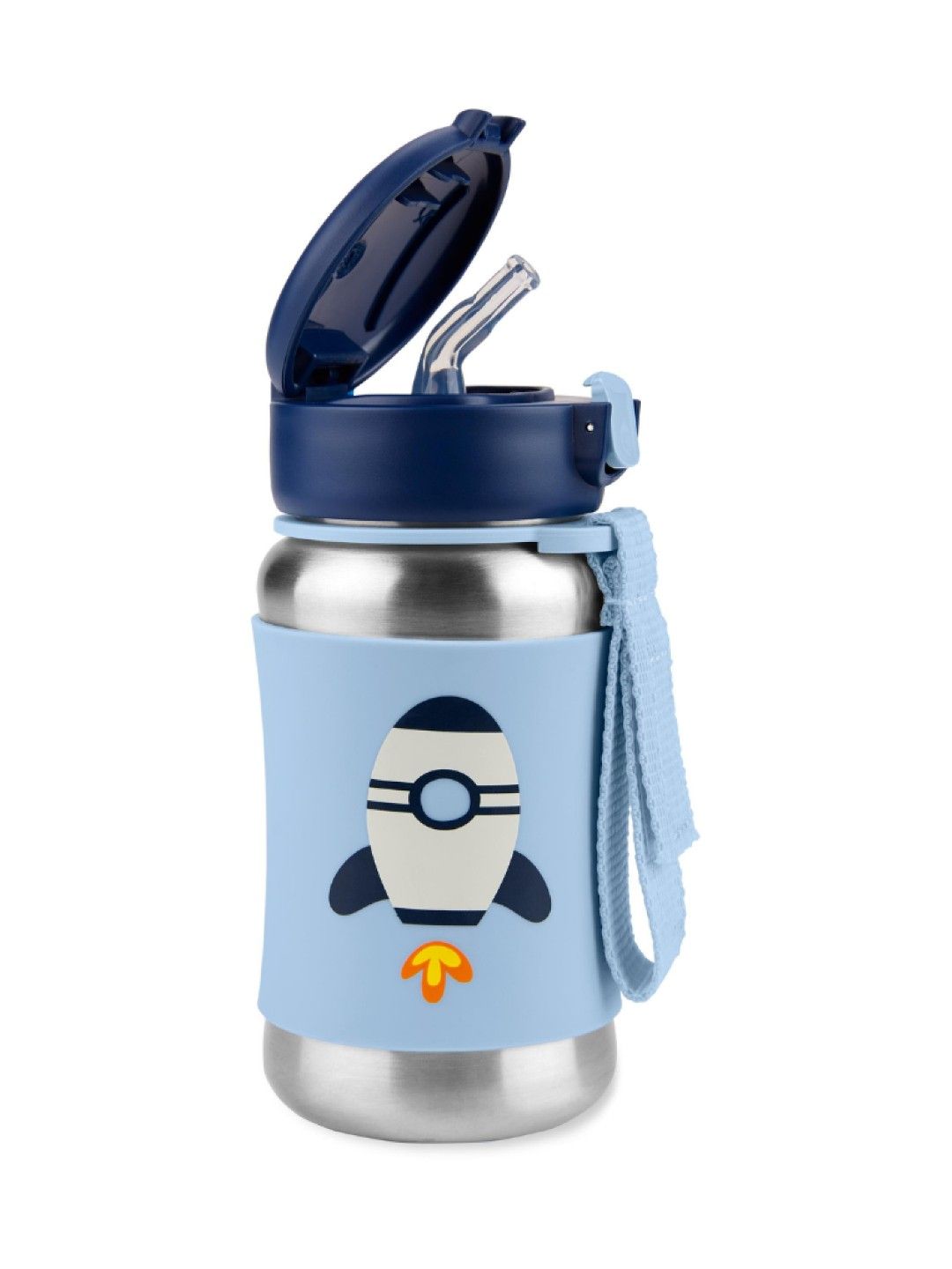 Skip Hop Spark Style Stainless Steel Straw Bottle - Rocket (No Color- Image 2)