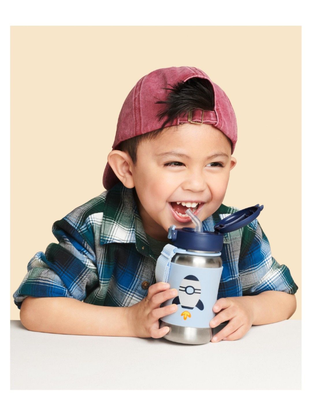 Skip Hop Spark Style Stainless Steel Straw Bottle - Rocket (No Color- Image 4)