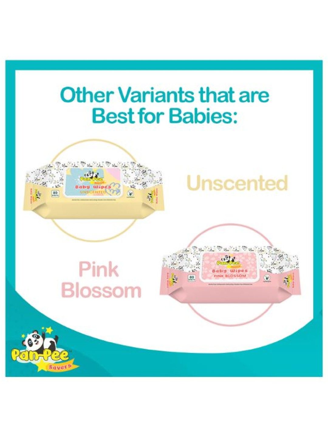 PanPee Savers Pink Blossom Scent Baby Wipes 80's Pack of 1 (No Color- Image 3)