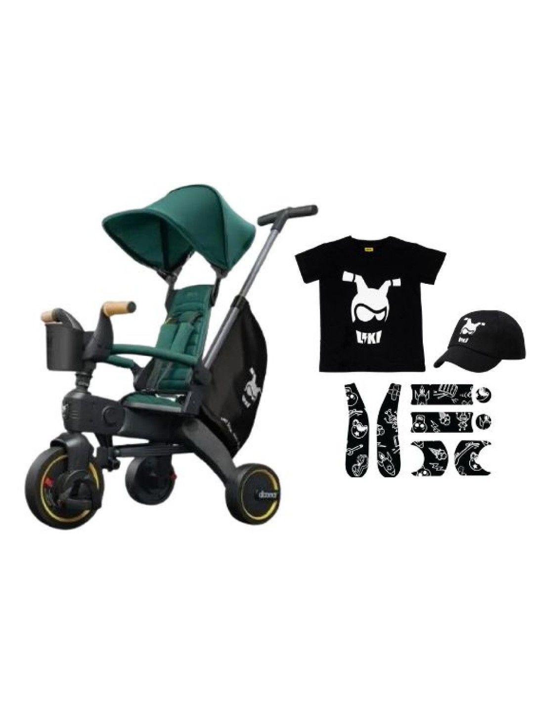 Doona Liki Trike S5 Racing Green with FREE Sticker Set, Shirt, and Cap (No Color- Image 1)