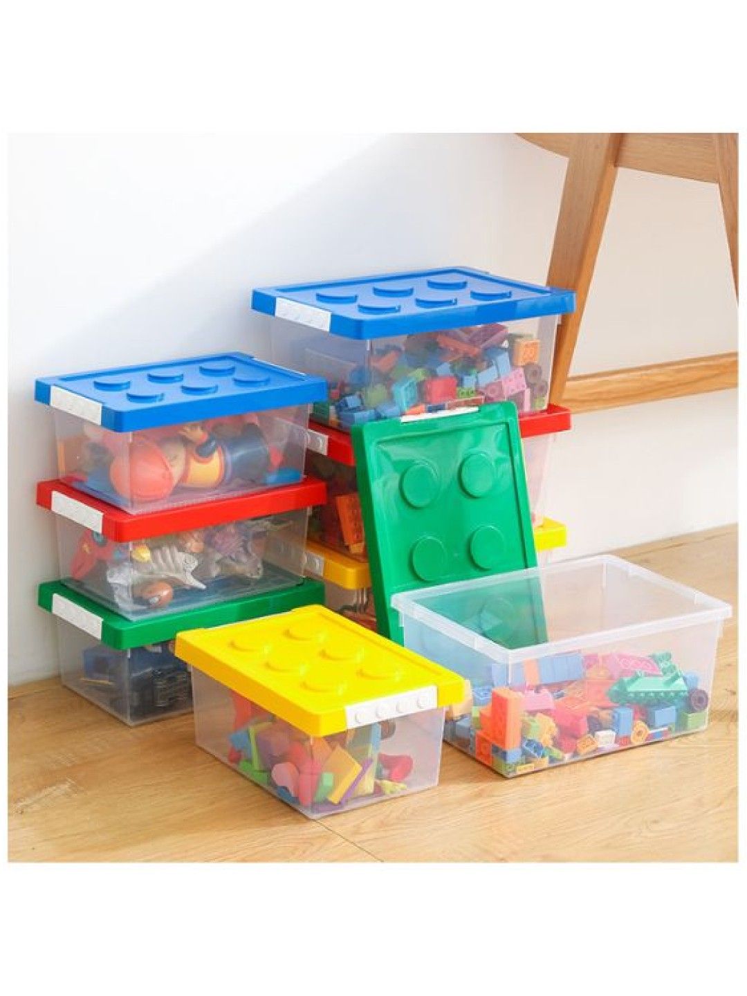 Scenti Stackable Toy Blocks Organizer (Red- Image 4)