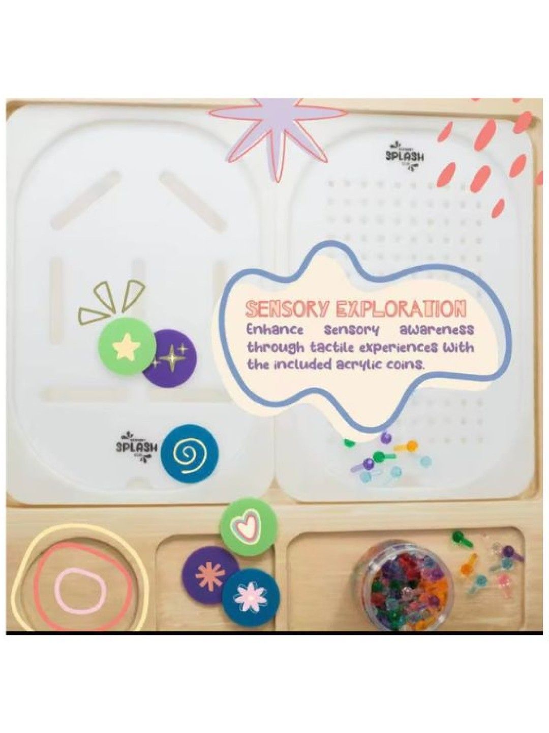 Sensory Splash Club Play & Learn Coin Sensory Learning Board (No Color- Image 4)