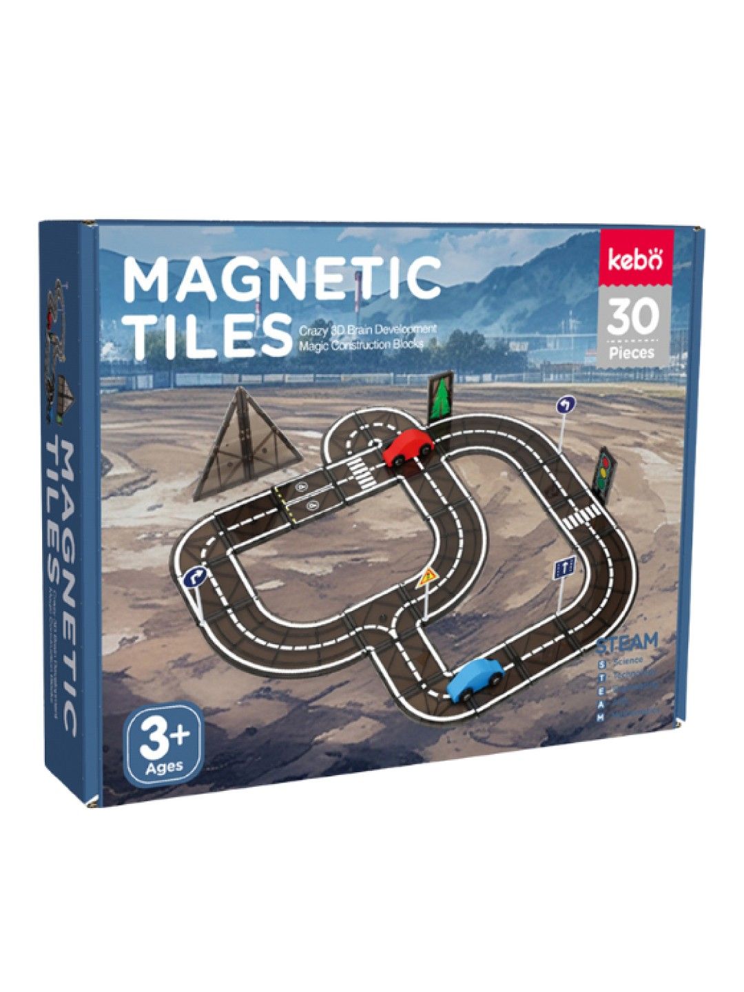 Kebo Road Magnetic Tiles (30 pcs) (No Color- Image 4)
