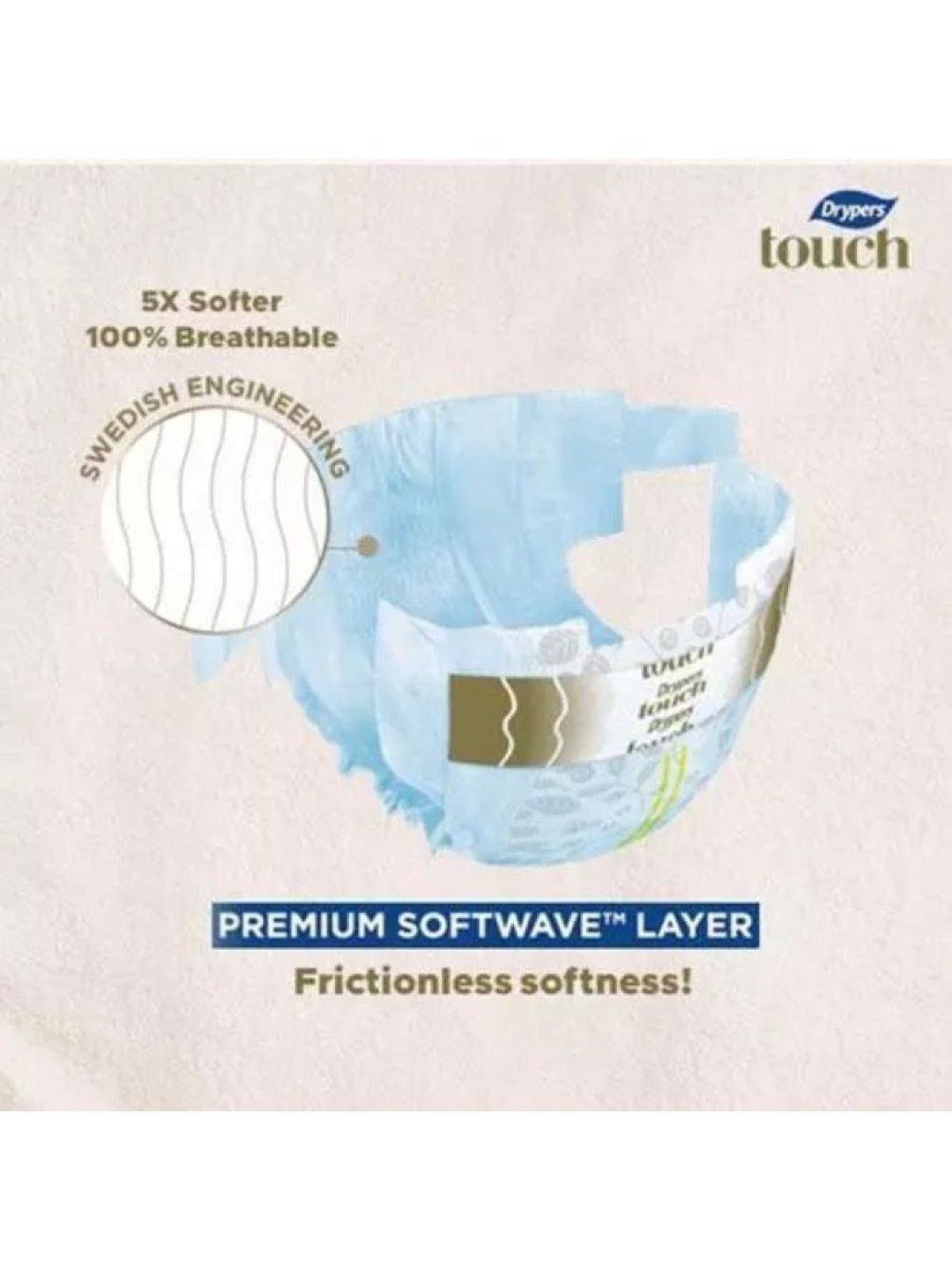 Drypers Touch Premium Tape Diaper XXL 24 pcs (No Color- Image 3)