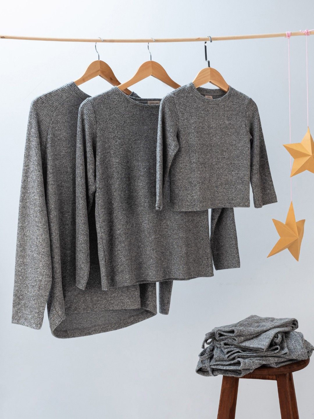 bean fashion Ribbed Cotton Sleep Pajama Set for Mom (No Color- Image 4)