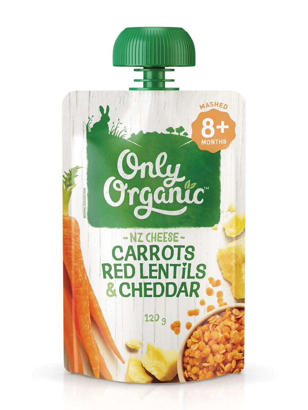 Only Organic Carrots Red Lentils & Cheddar (120g)