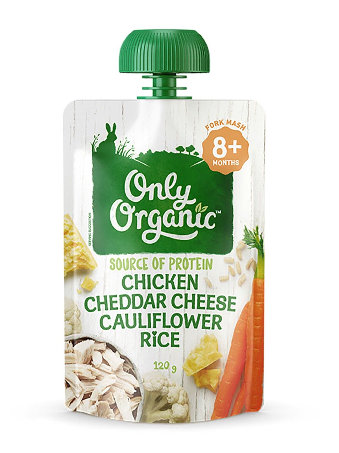 Only Organic Chicken Cheddar Cheese Cauliflower Rice (120g) (No Color- Image 1)