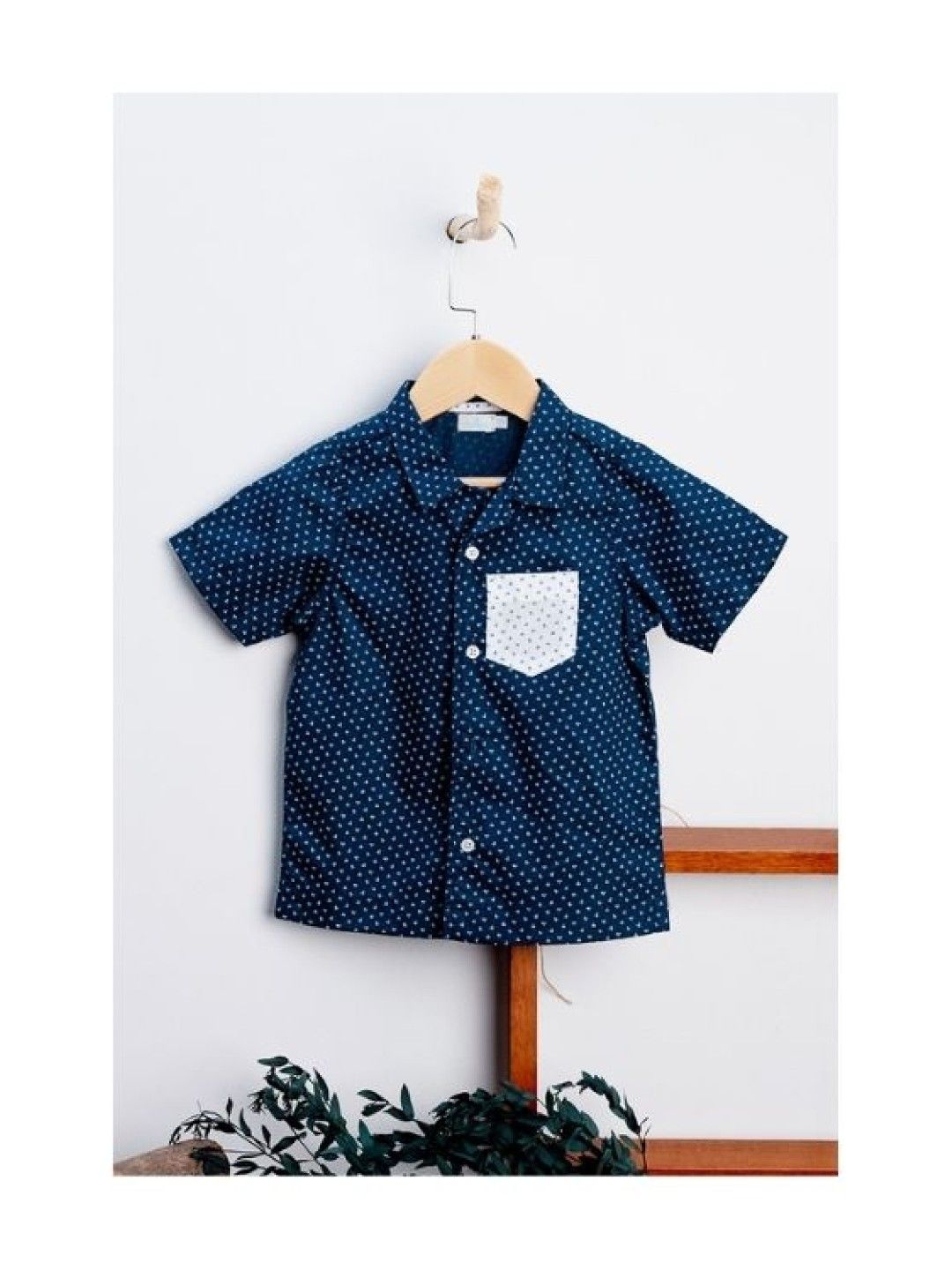 Treehouse Boys' Short Sleeves Printed Camp Collar Shirt (Navy Blue- Image 4)