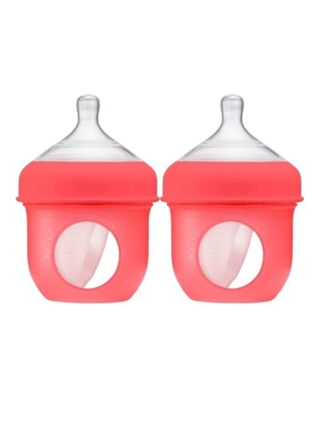 BOON NURSH Silicone Pouch Bottle 4oz Twin Pack (Coral)