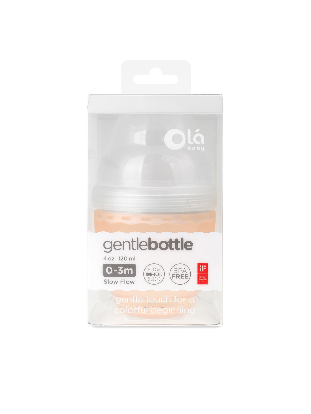 Olababy Gentle Bottle (4oz) (Coral- Image 2)