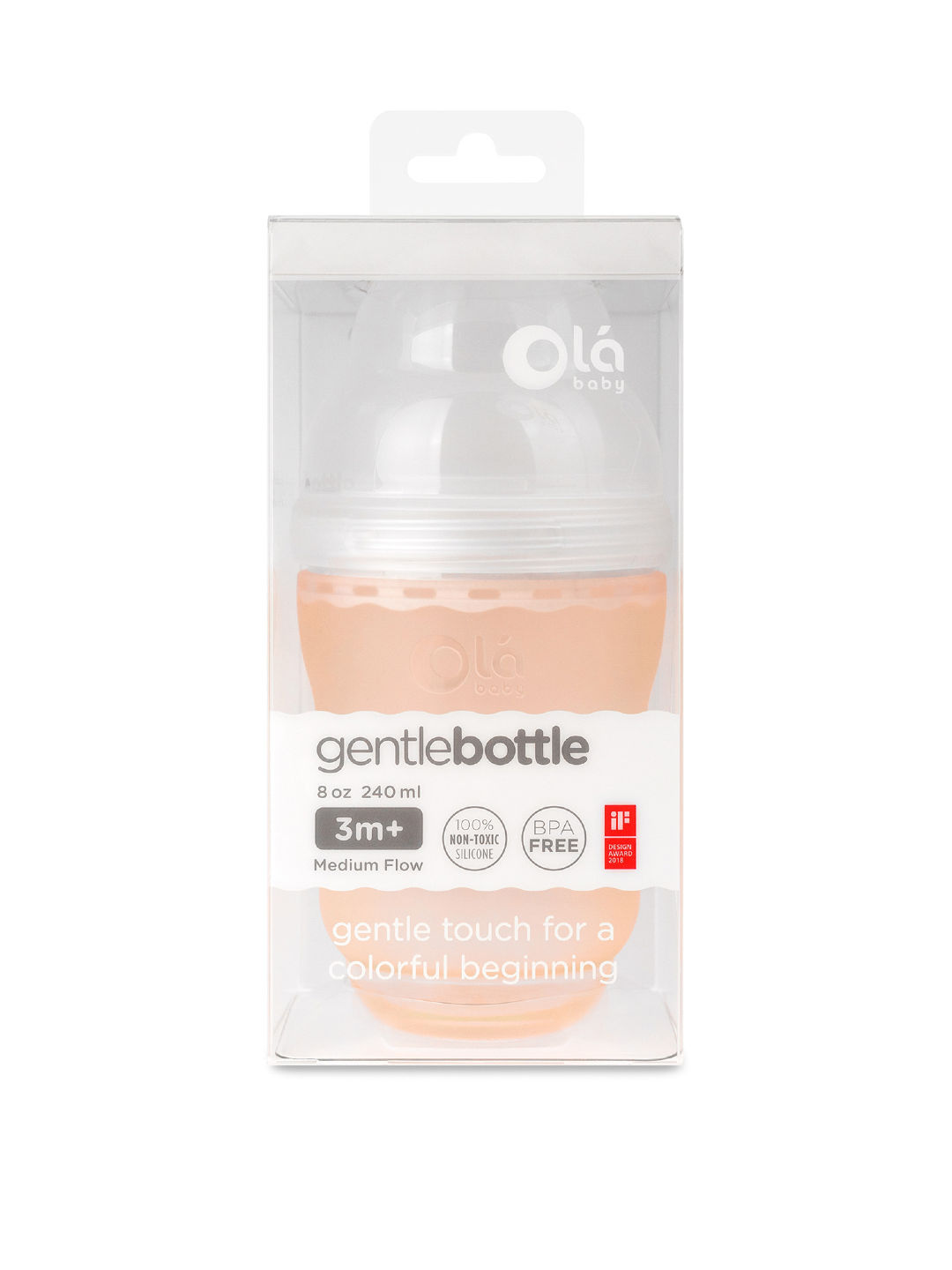 Olababy Gentle Bottle (8oz) (Coral- Image 2)