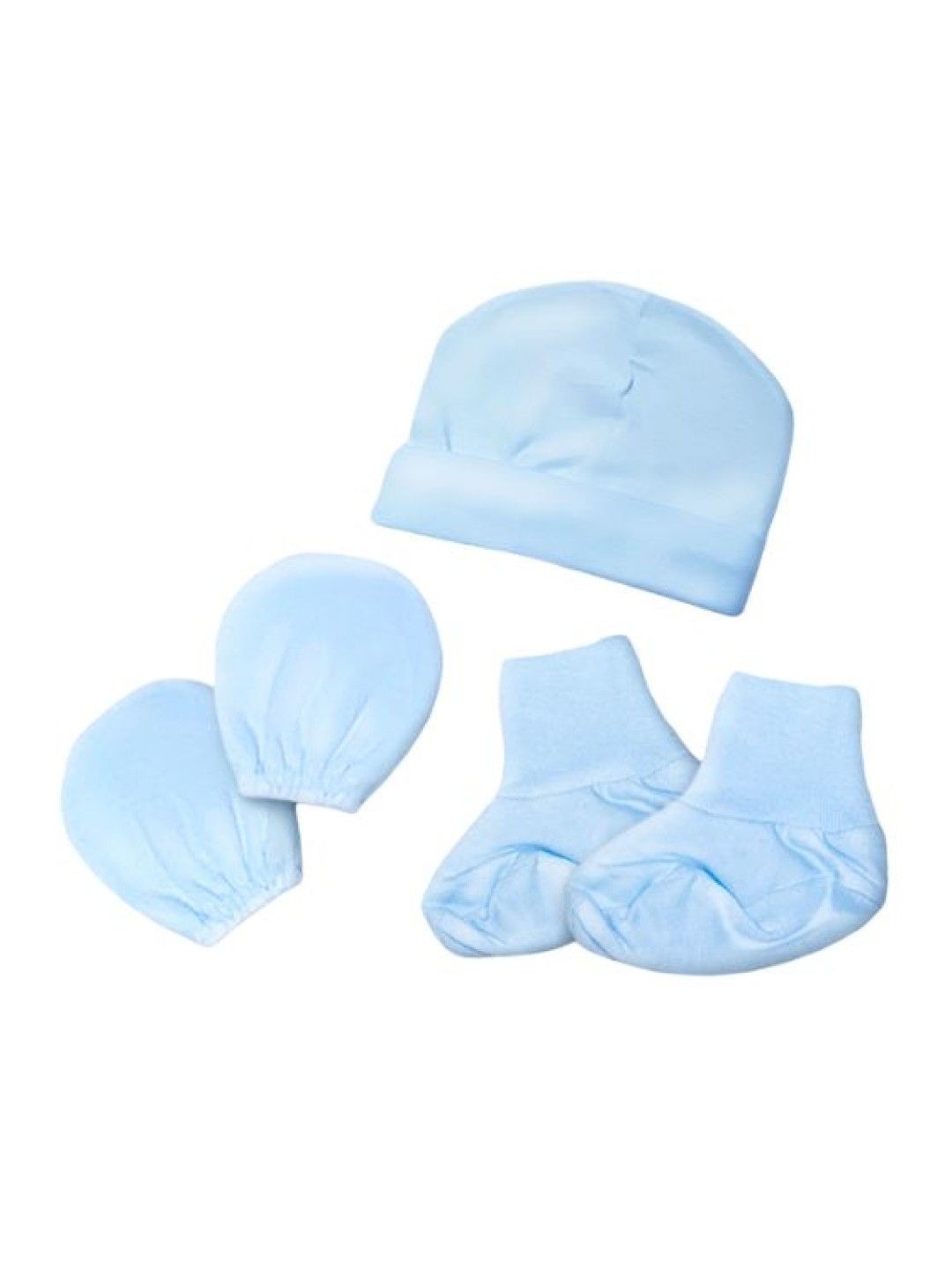 Cotton Central™ Newborn Starter Set - Mittens, Booties, Cap 100% USA cotton (Baby Blue- Image 1)
