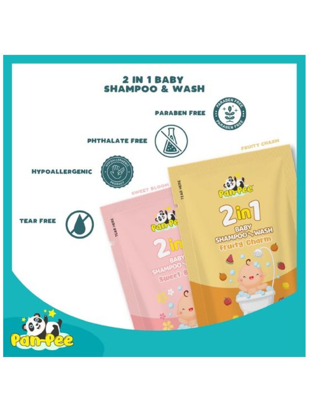 PanPee 2in1 Baby Shampoo and Wash Sweet Bloom (18ml) - Bundle of 30's (No Color- Image 3)