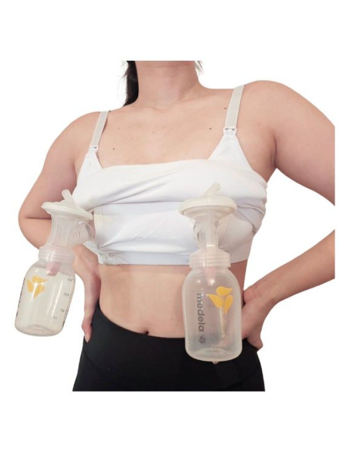 Elation Nursing and Hands-free Pumping Cami Set of 2 (Black and White) (No Color- Image 2)