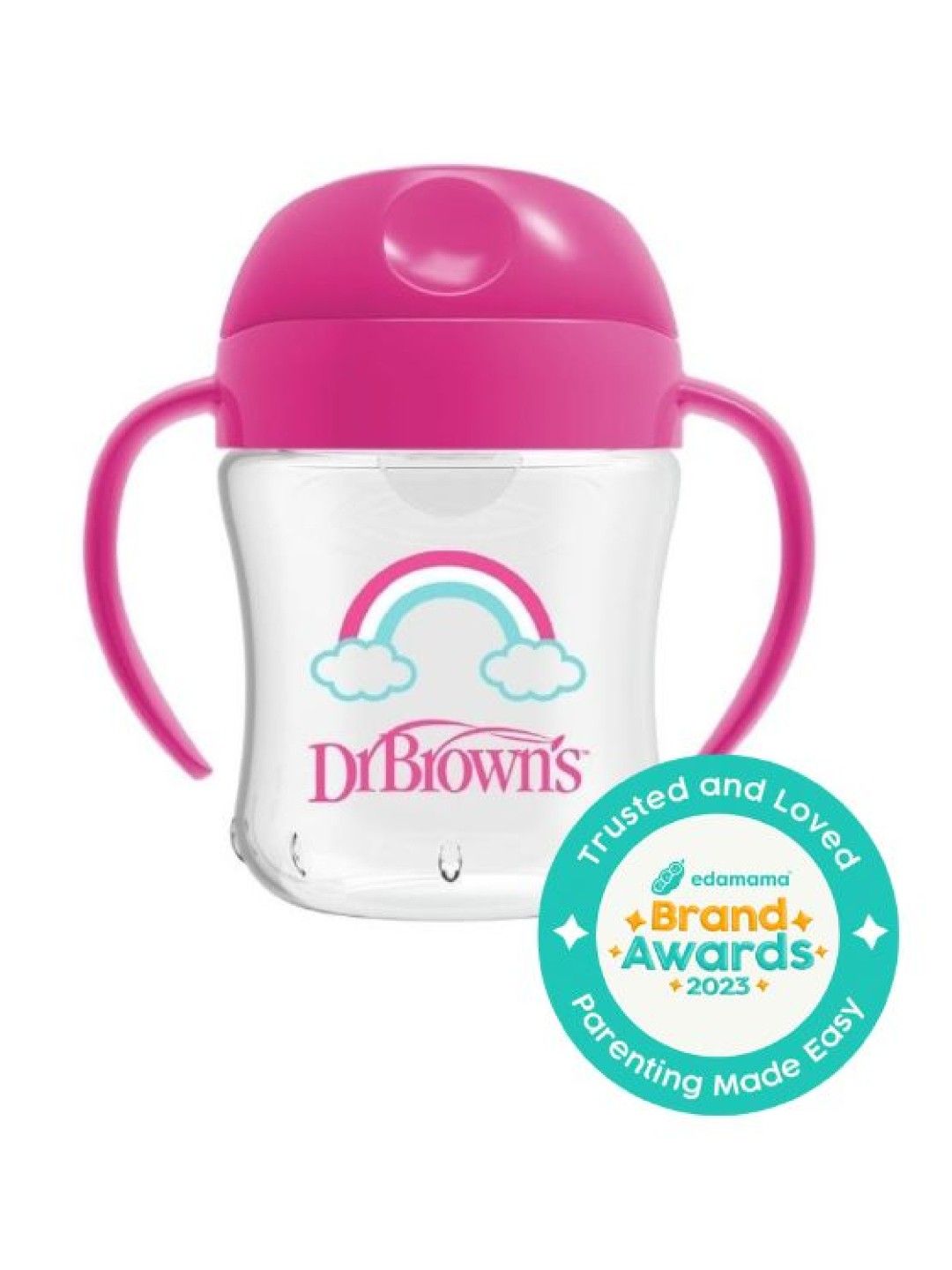 Dr. Brown's Training Cup Transition Cup with Handles Soft-Spout (6 oz/180 ml) (Pink- Image 1)