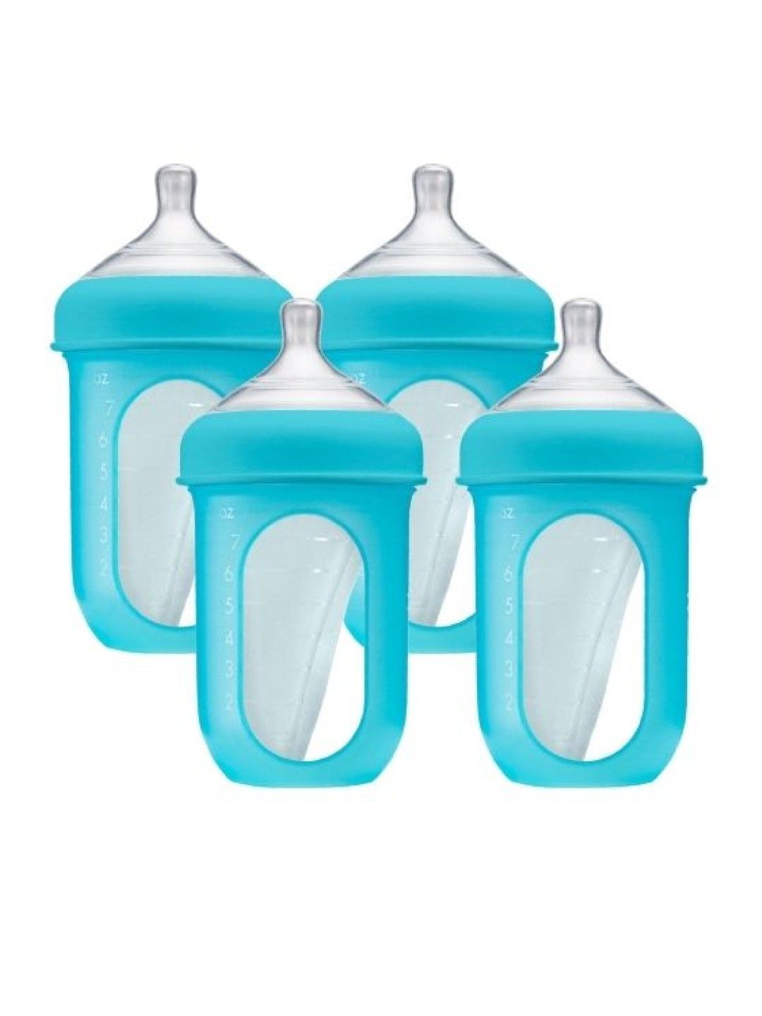 BOON NURSH Silicone Pouch Bottle 8oz 4-Pack (Blue) (No Color- Image 1)