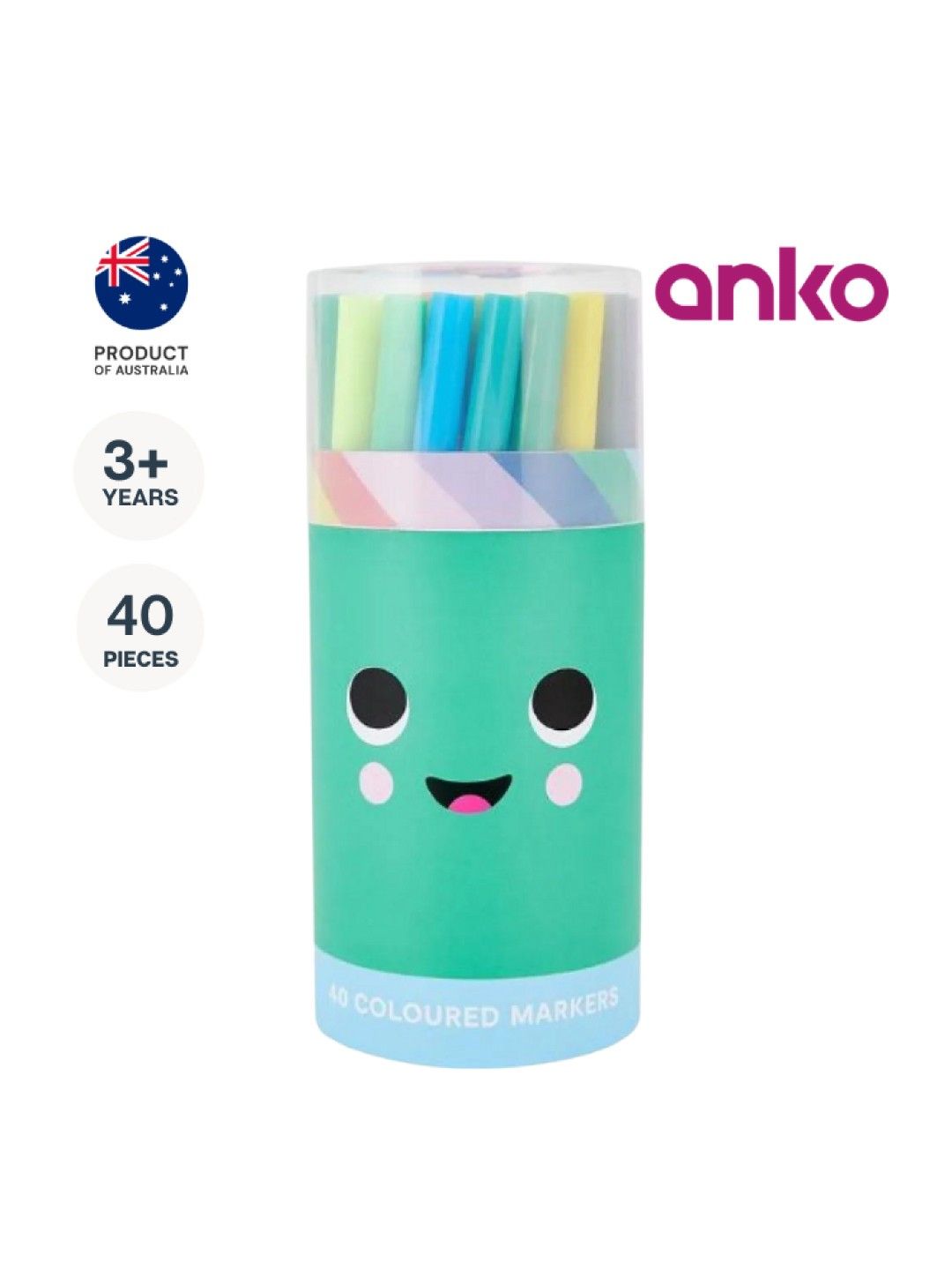 Anko 40 Pack Coloured Markers in Tube (No Color- Image 1)