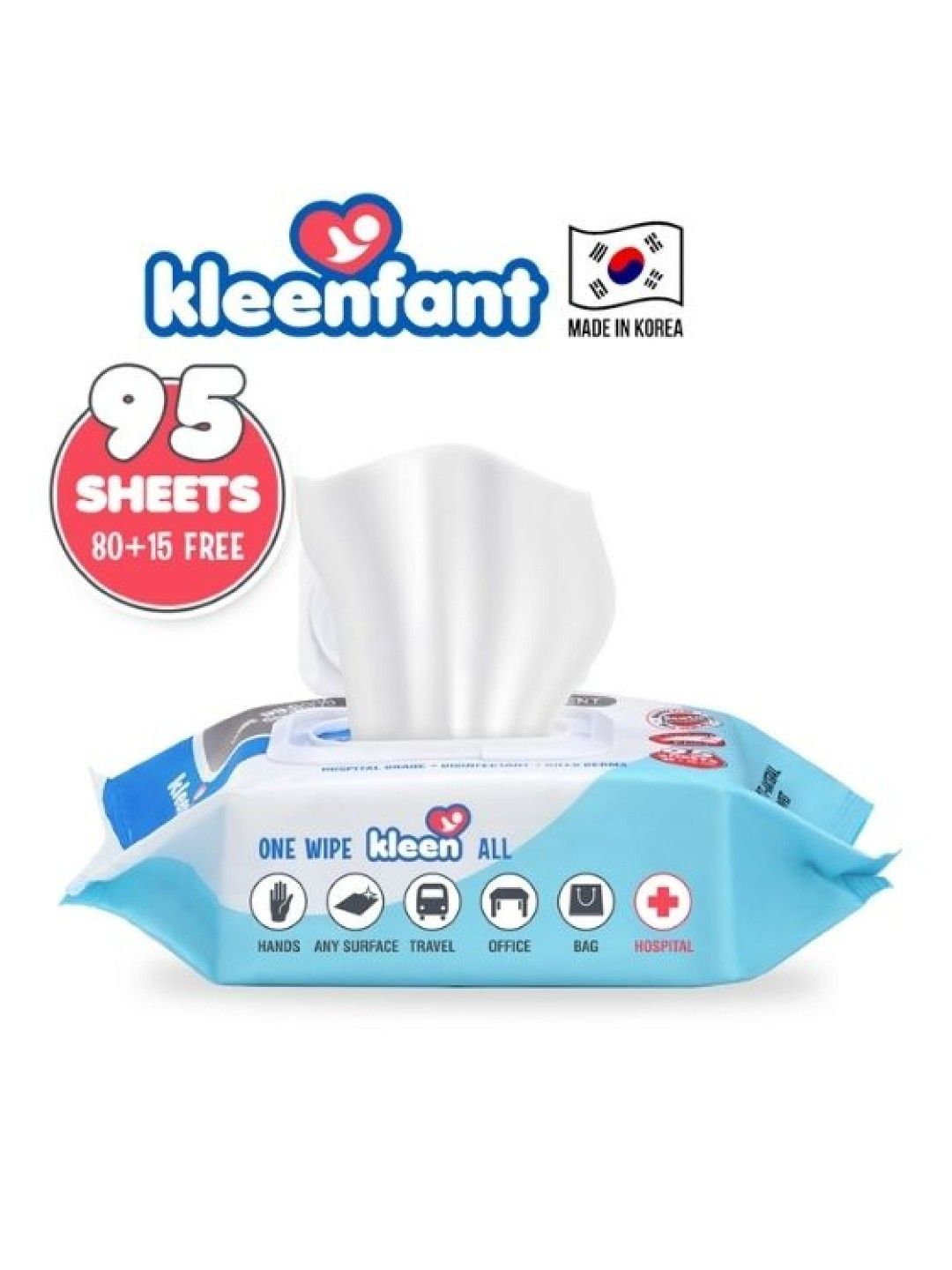 Kleenfant Fresh Scent Antibacterial Wipes (95s) (No Color- Image 2)