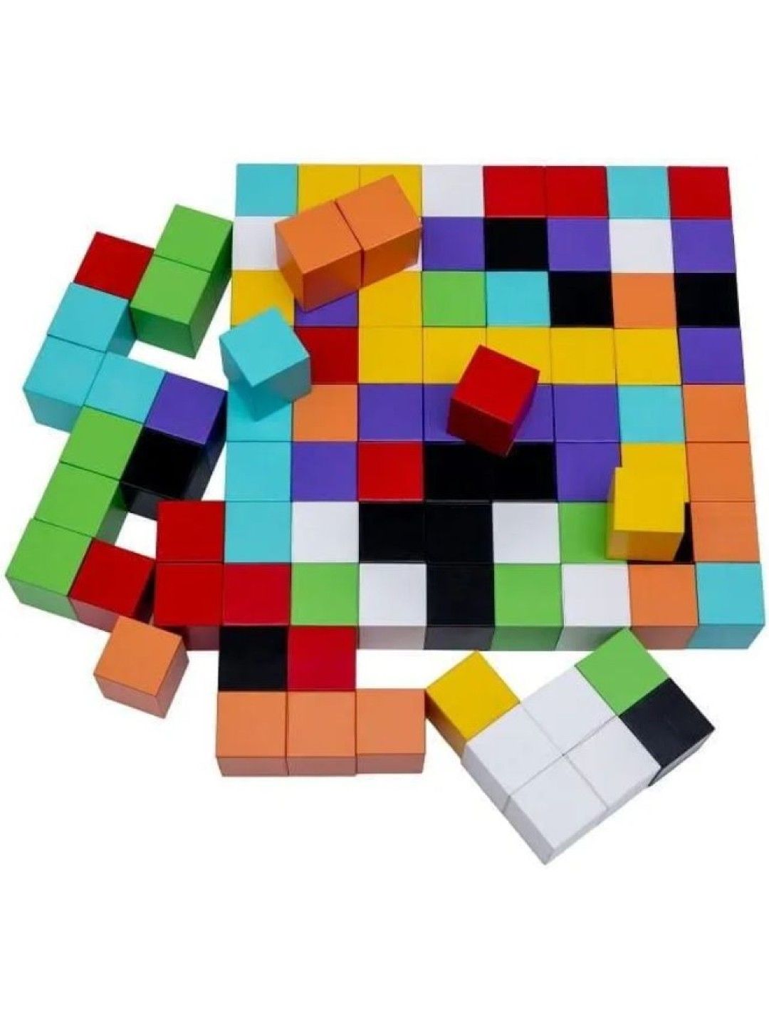 Magnetic Blocks Magnetic Building Blocks Educational Puzzle Toy Color Cubes 96pcs. (No Color- Image 2)