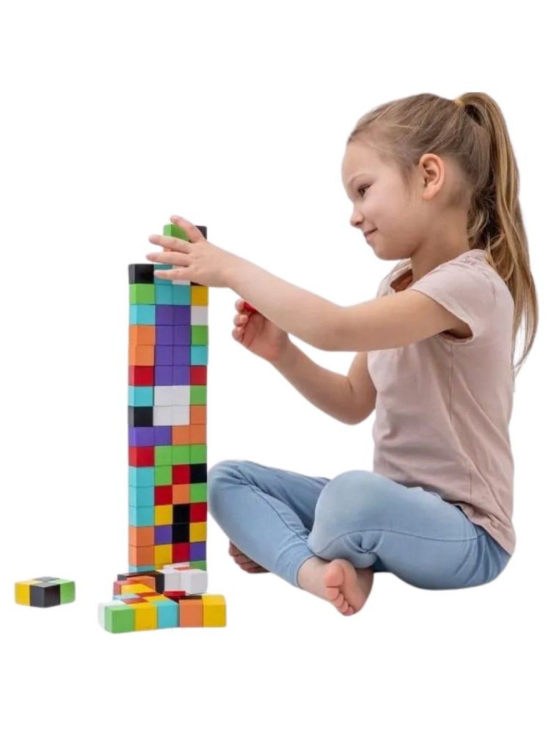 Magnetic Blocks Magnetic Building Blocks Educational Puzzle Toy Color Cubes 96pcs. (No Color- Image 4)