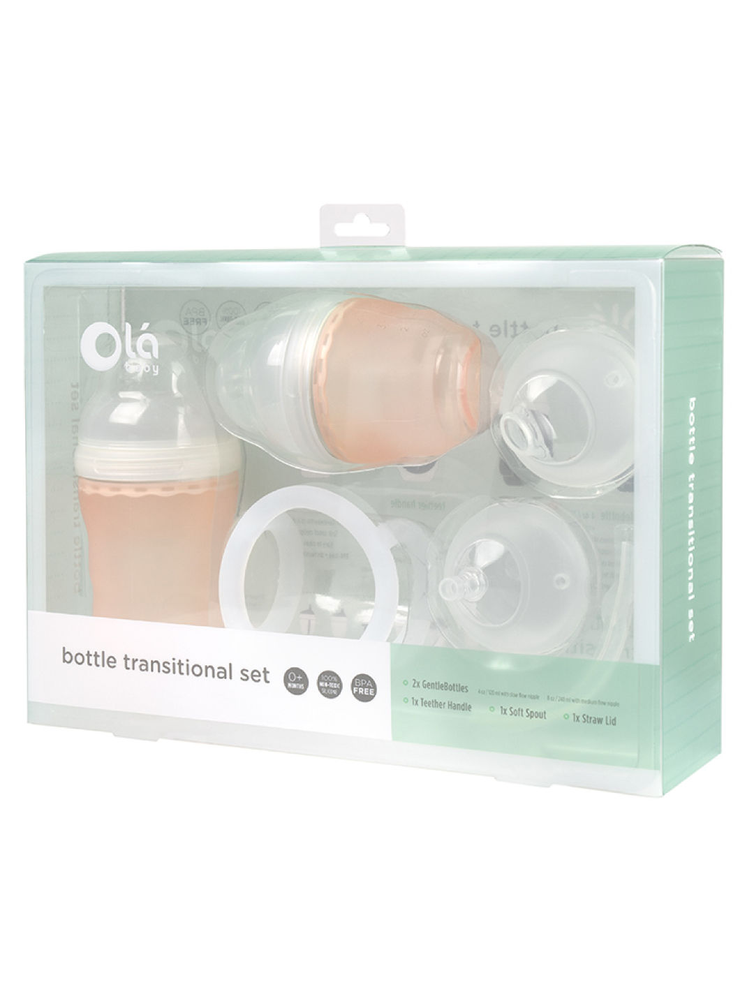 Olababy GentleBottle Transitional Feeding Set (Coral- Image 2)