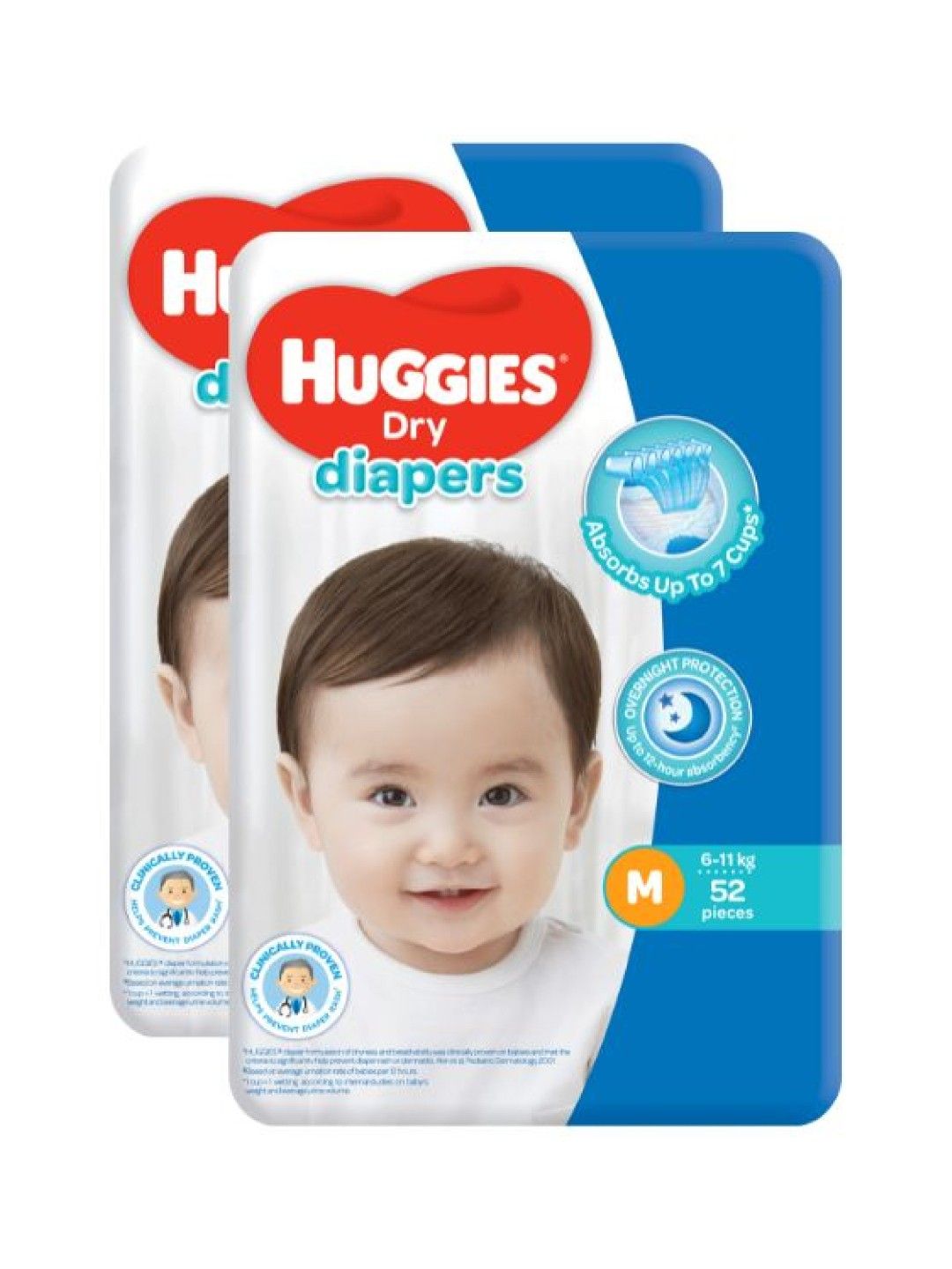 Huggies Dry Diapers Medium 52pcs x 2-pack (104 pcs) (No Color- Image 1)