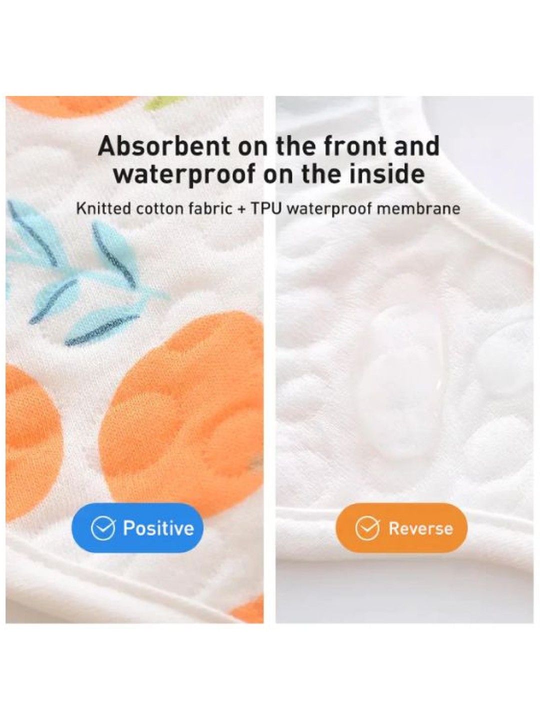 BabyPro Bibs Flower Waterproof 360 Drool Super Absorbent Lightweight (Orange- Image 3)