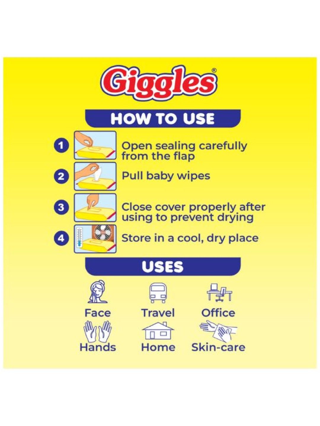 Giggles Wet Wipes Unscented 96s (No Color- Image 3)