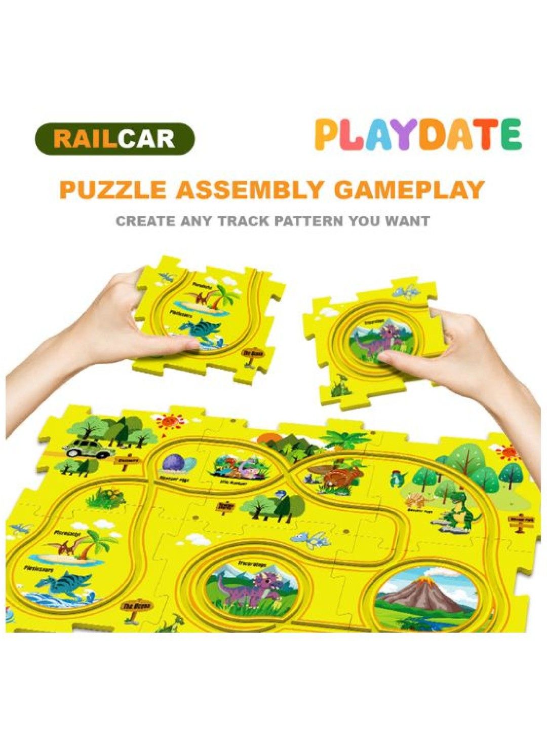 Playdate Rail Car Puzzle - Starter Set (Dino- Image 4)