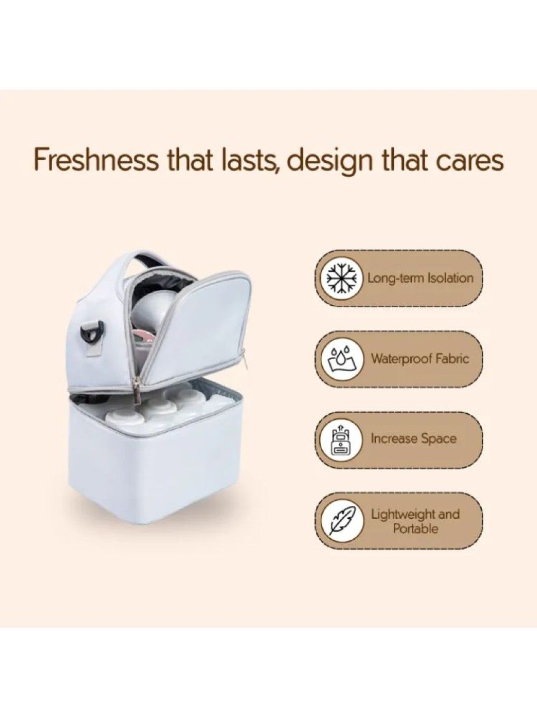 Lunabebe Two-Layer Breastpump Thermal Cooler Bag (Black- Image 2)
