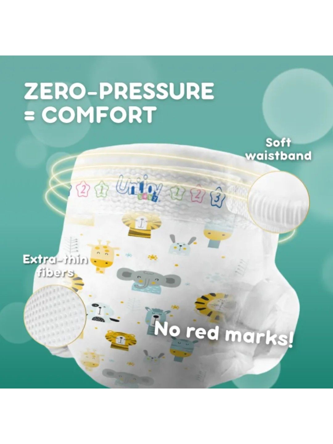 Unijoy Oxygen Care Tape Diaper Newborn - Jumbo (No Color- Image 2)