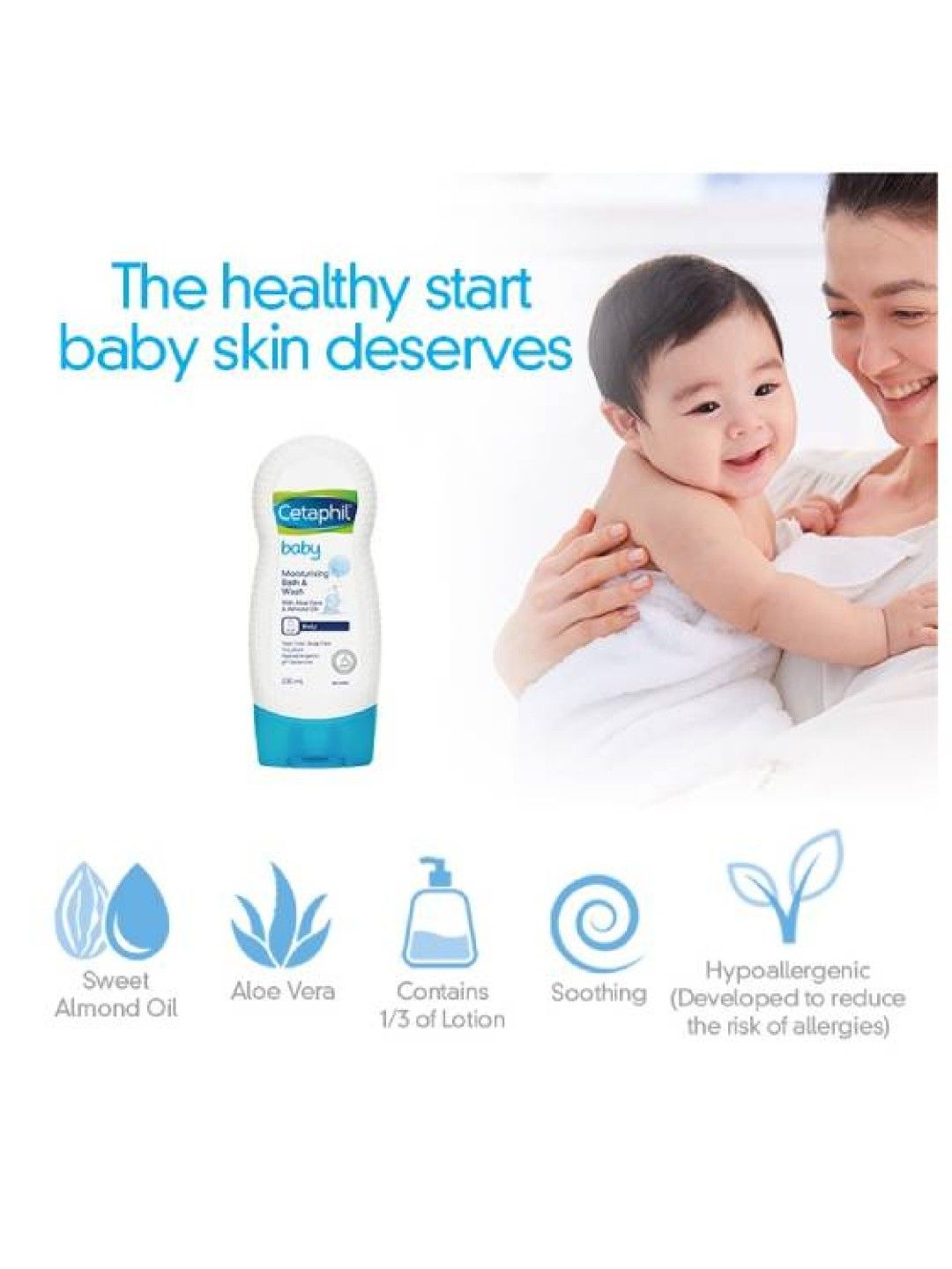 Cetaphil Baby [Buy 2 Take 1 Free] Ultra Moisturising Bath & Wash 230ml (No Color- Image 3)