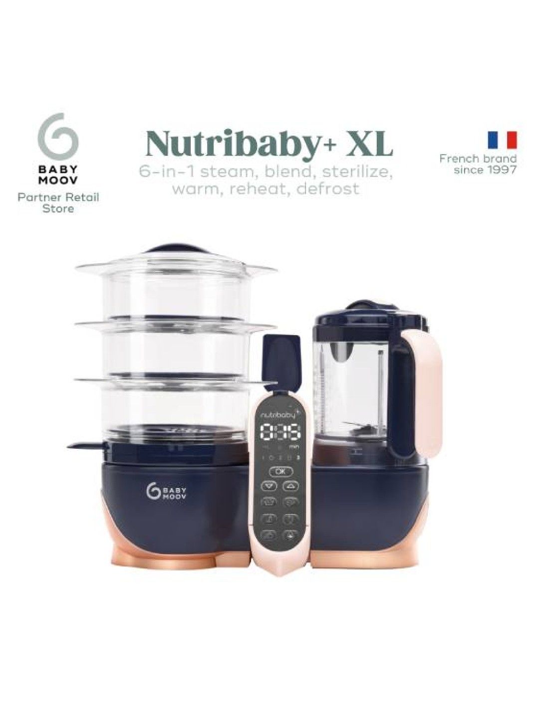 Babymoov Nutribaby+ XL Large Capacity 6-in-1 Multi-Purpose Baby and Adult Food Processor (No Color- Image 4)