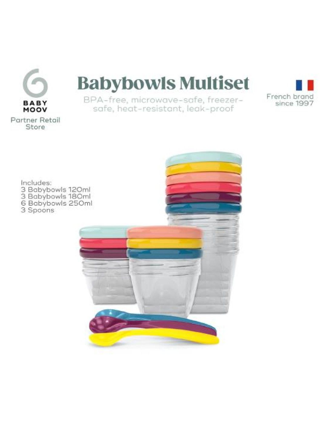 Babymoov Babybowls Multiset Airtight Food Storage Containers with Spoons (No Color- Image 4)