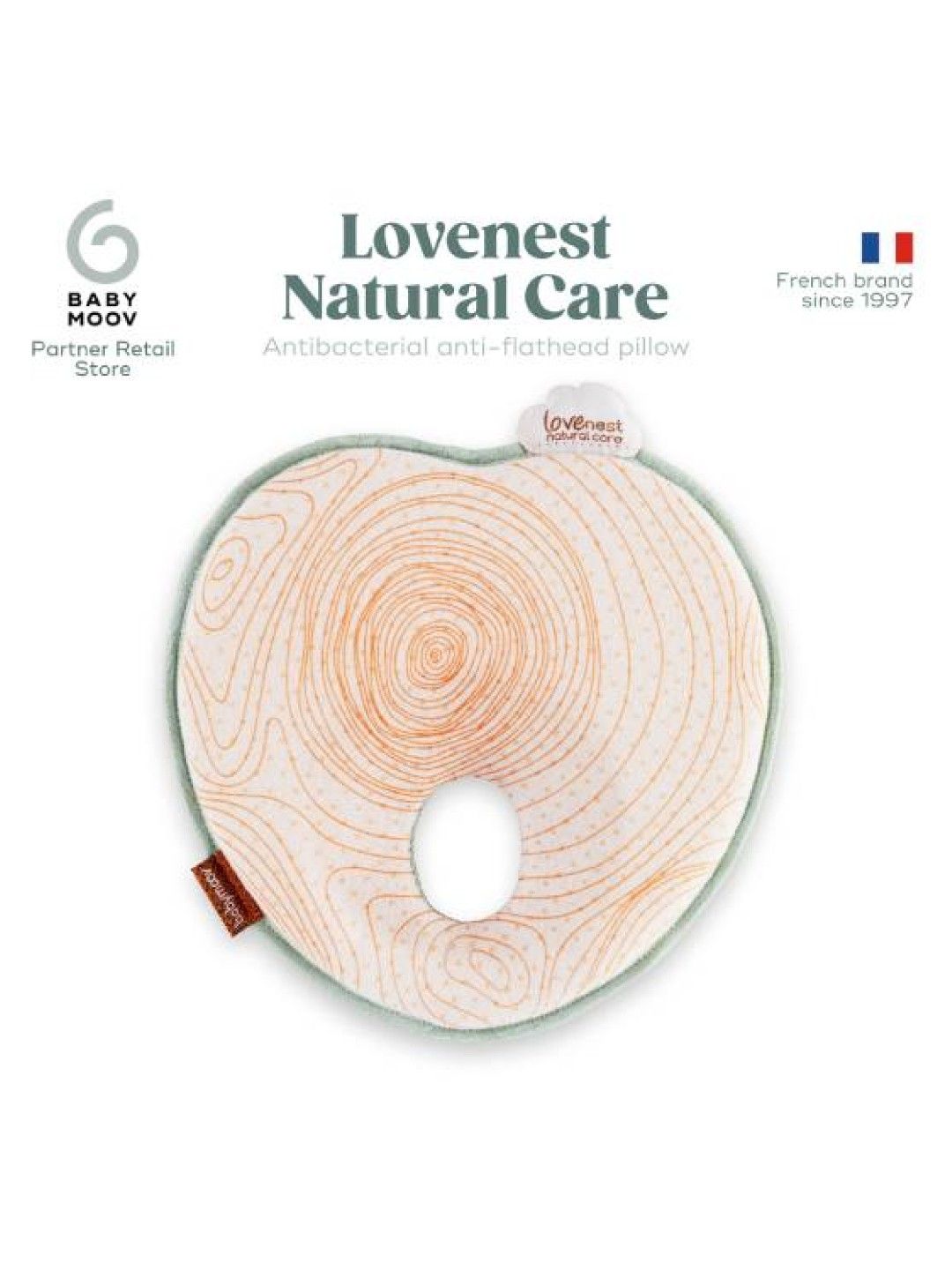 Babymoov Lovenest Natural Care Anti-Bacterial Anti Flat-Head Ergonomic Pillow (No Color- Image 2)