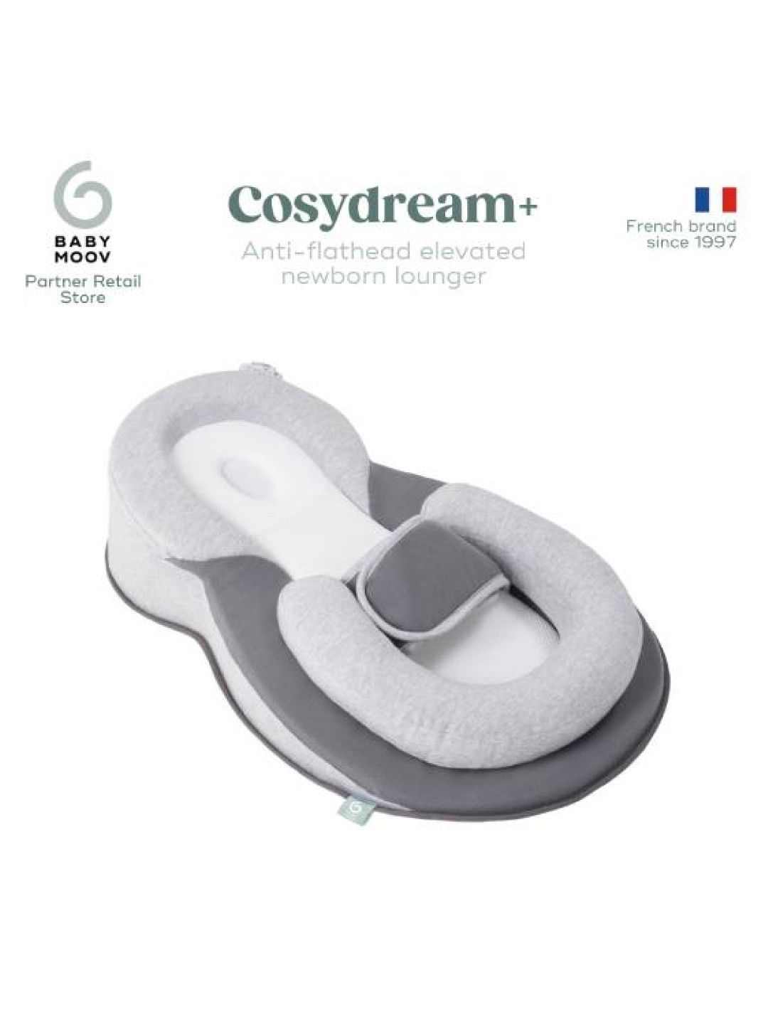 Babymoov Cosydream+ Elevated Ergonomic Newborn Baby Lounger (Gray- Image 2)