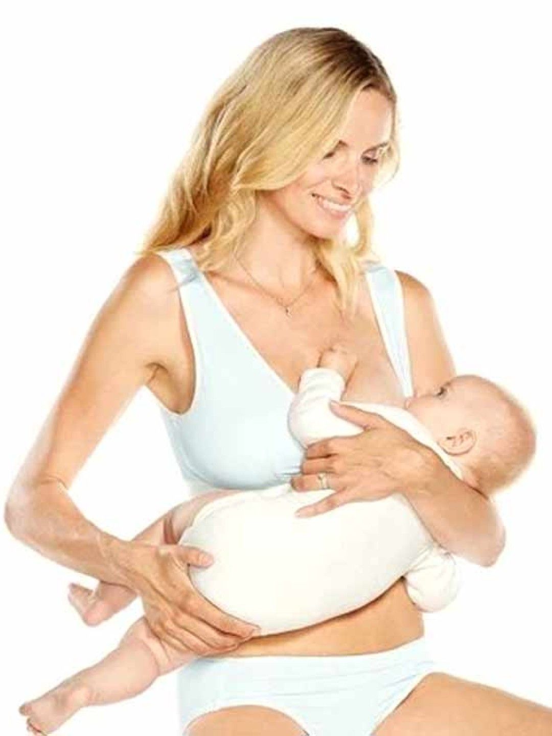 Mamaway (CLEARANCE) Crossover Sleeping & Nursing Bra With Cups - Blue (No Color- Image 4)