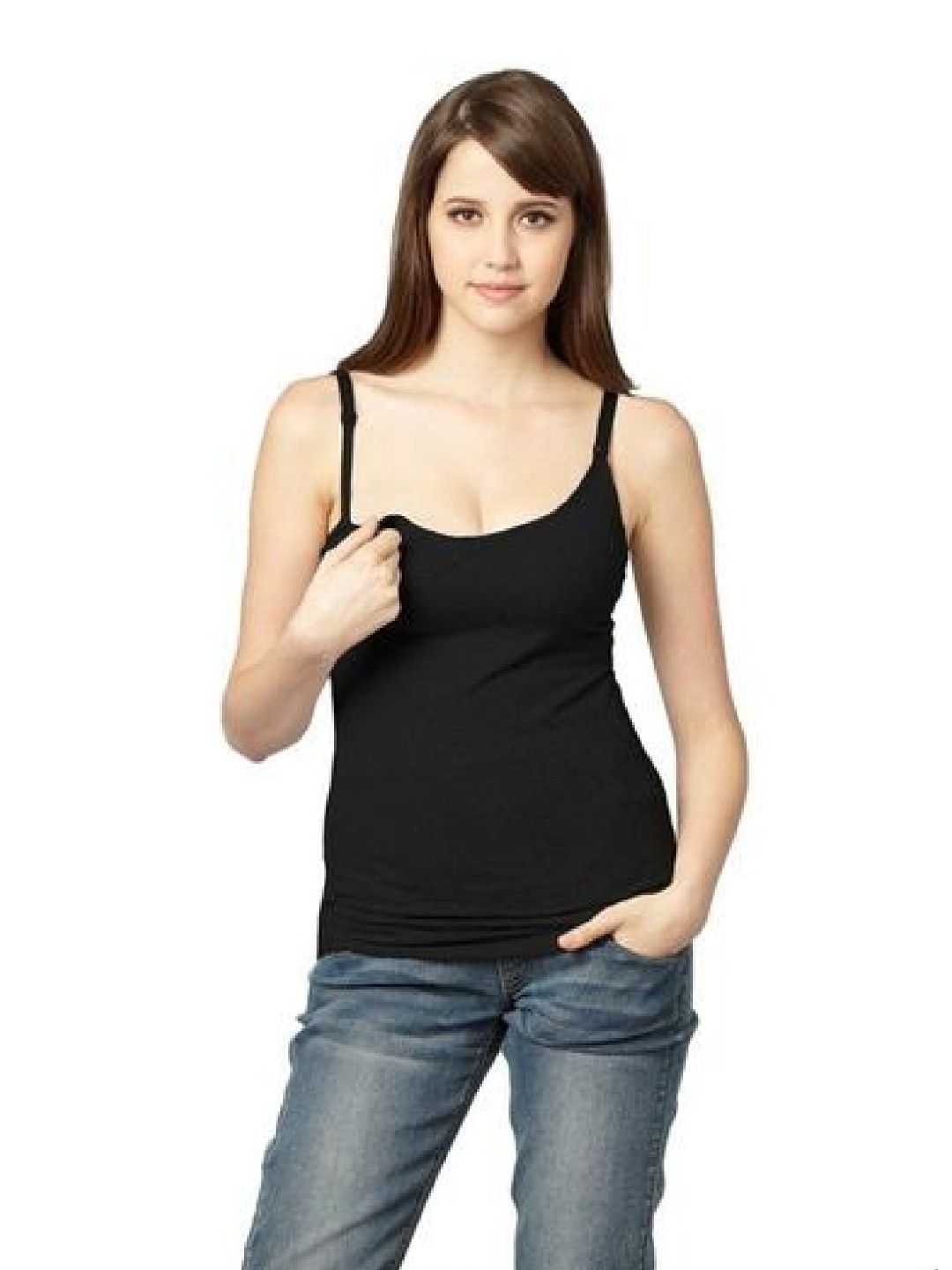 Mamaway (CLEARANCE) Breastfeeding Singlet With Built-in Bra - Black (No Color- Image 1)